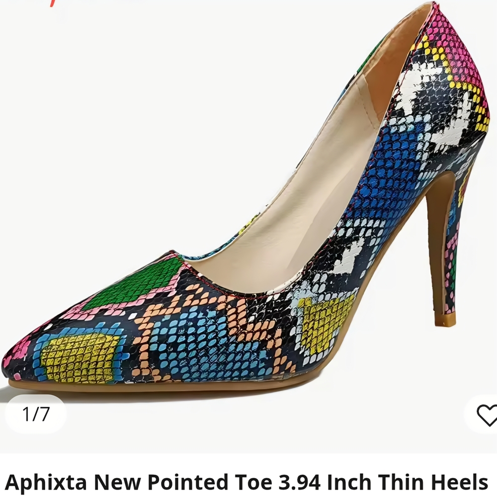 Multicolor Pointed Toe Heels